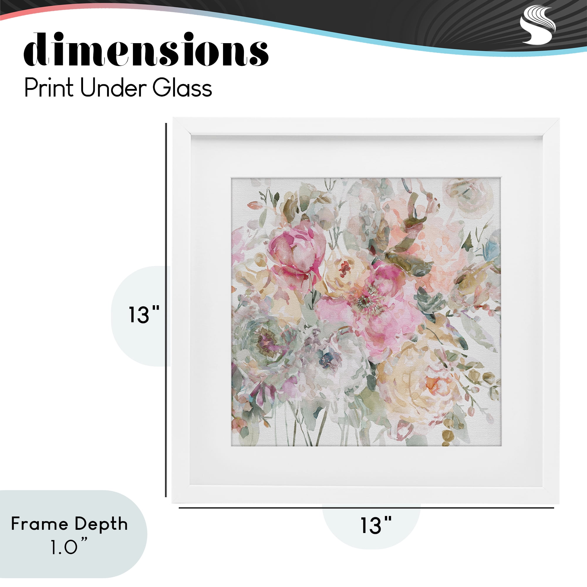 Stupell Industries Romantic Pastel Petals White Framed Print Under Glass, design by Carol Robinson