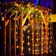 thumbnail image 4 of 6M/3M Solar LED Curtain Lights 8 Lighting Modes Outdoor String Lights Wedding Party Gazebo Garden Decoration Christmas Lighting (Multicolor,Solar-6Mx3M-600LEDs), 4 of 7