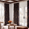 thumbnail image 3 of NICETOWN Velvet Curtains for Bedroom, Blackout Floral Velvet Curtains Thermal Insulated Room Darkening Drapes for Living Room Back Tab Soft Velvet Drapes, Black, 50"x96", 2 Panels, 3 of 8