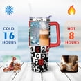 thumbnail image 4 of 40oz Colorful Math Numbers Stainless Steel Flip Straw Tumbler Spill Proof Travel Cup Double Wall Vacuum Insulated Coffee Mug with Handle, 4 of 6