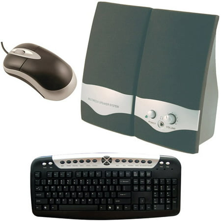 Axis Computer Starter Bundle with Multimedia Speakers, USB Keyboard and Mouse