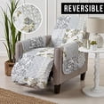 thumbnail image 2 of Great Bay Home Housse de Protection pour Meubles Patchwork Imprimé Festonné Résistant aux Taches (Fauteuil Inclinable, Gris), 2 of 5