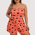 thumbnail image 3 of Women's Plus Size Pajama Set Heart Print Loungewear Cami Top and Shorts Sleepwear Lounge Summer Pjs, 3 of 4
