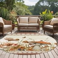 thumbnail image 4 of Vintage Mushroom Round Area Rug 5Ft Washable Circle Rugs for Living Room Bedroom, Spring Floral Retro Art Pastoral Botanical Non-Slip Carpet Floor Mats Indoor Outdoor Carpet Runner Home Decor, 4 of 8