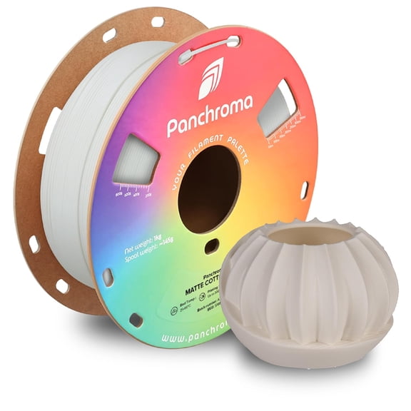 Panchroma Matte PLA Filament, Matte Cotton White 1.75mm 1kg 3D Printing Filament, Formerly Polyterra Matte 3D Printer PLA Filament, Fit Most FDM 3D Printers, 1kg Spool (2.2lbs)