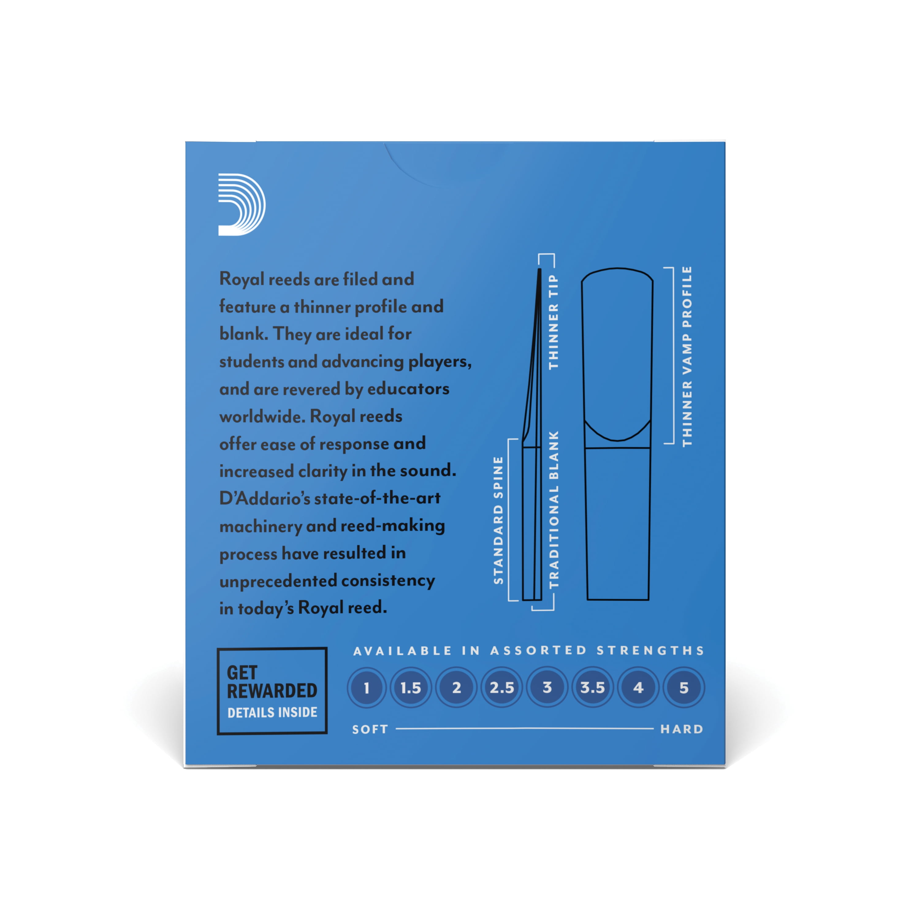 Rico Royal Eb Clarinet Reeds, Box of 10 Strength 3