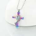 thumbnail image 4 of Butterfly Cross Urn Necklace for Ashes Crystal Butterfly Keepsake Memorial Gifts Cross Ash Pendant Keepsake Jewelry Memorial Ash Jewelry for Loss of Loved One, 4 of 7