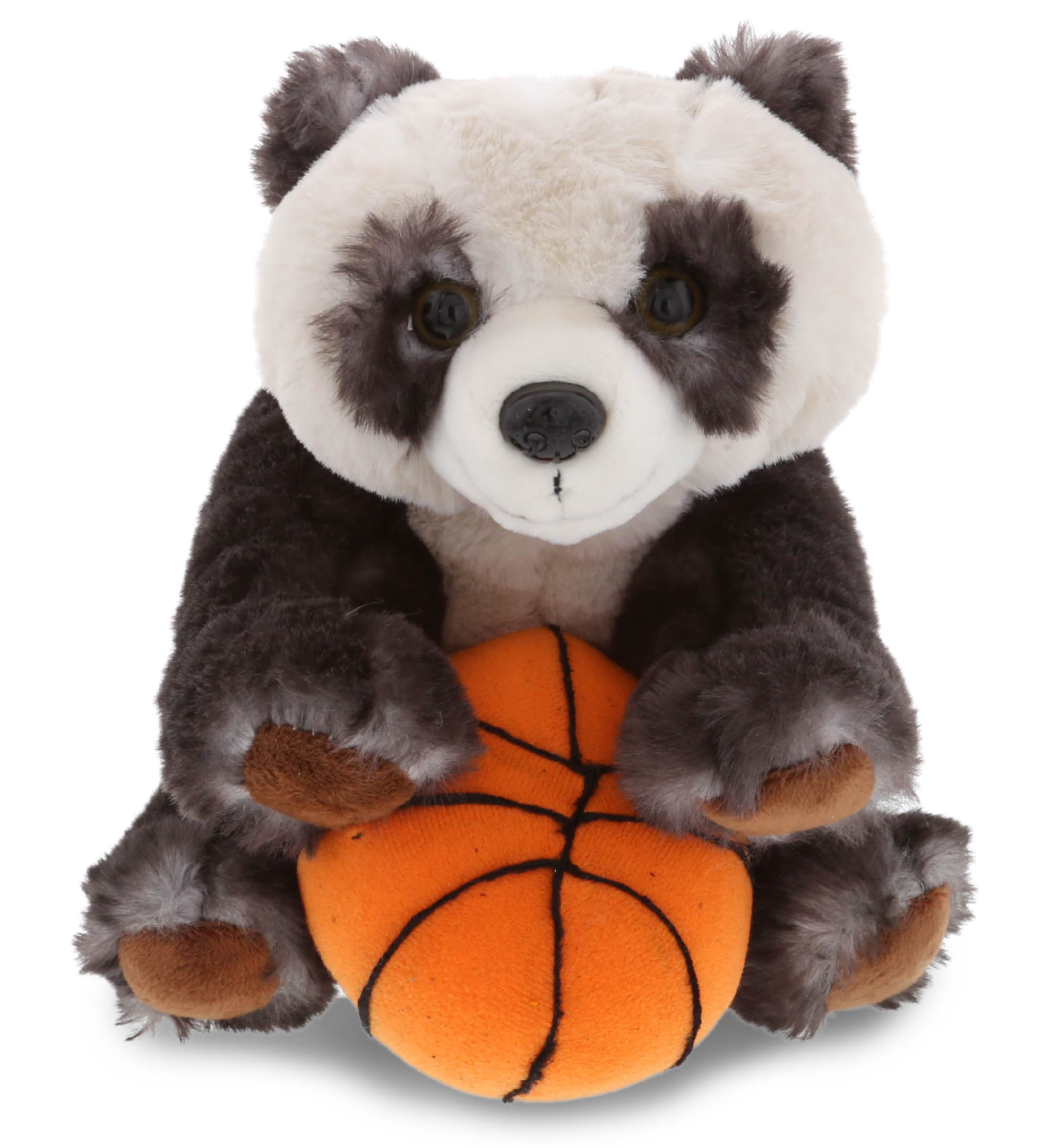 DolliBu Squat Panda Stuffed Animal with Basketball Plush Soft Plush