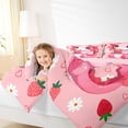 thumbnail image 4 of Homewish Kawaii Axolotl Bedding Comforter Set,Red Cute Strawberry Twin Comforter Sets,White Cartoon Daisy Flower Bedding Set For Girls Kids,Breathable Home Decor Reversible,2pcs, 4 of 8