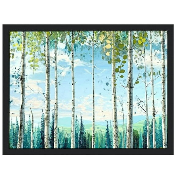 Green View White Birch Forest Canvas Painting Wall Art Decor Nature Plant Picture Wildlife Trees Landscape Artwork Home Living Room Bedroom Office Wall Decoration Wall Art
