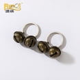 thumbnail image 4 of Brass bell for cats and dogs, pet bell pendant, bag keychain, brass bell (30mm flat iron ring buckle, 2 pieces, antique bronze iron wire bell), 4 of 5