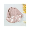 thumbnail image 2 of Seyurigaoka 2Pcs Baby Girls Knitted Sweater Romper Jumpsuit Fall Winter Clothes, 2 of 9