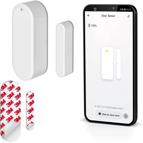 Security Window & Door Alarm Sensors(no Sound), Wireless Connection Tuya App（2.4G , Not 5G）, Burglar Alarm for Kids Safety Home Security,1 Pack, FJ122-H14