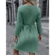 thumbnail image 4 of Vestido De Manga Larga Con Cuello Vestido Con Cinturón De Cintura Alta Vestido Redondo Midi Con Cintura Anudada Vestido Midi De Mujer Round Neck Long Sleeve Dress Polyester ANGGREK Otros, 4 of 7