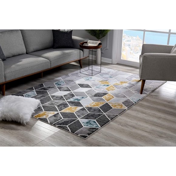 eRug Outlet Oasis Collection Tapis Moderne Abstrait Grande Surface (8x11 Pieds) - 7 Pieds8 Pouces x 10 Pieds8 Pouces, Multicolore