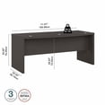 thumbnail image 2 of Echo 72W Bow Front Desk in Charcoal Maple - Engineered Wood, 2 of 7
