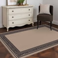 thumbnail image 4 of Black Brown Greek Key Large Area Rugs for Bedroom Living Room, Soft Non Slip Carpet Bedside Rug, Geometric Greece Ancient Farmhouse Geo Rectangular Floor Cover Kitchen Accent Rug 3'x5' for Office, 4 of 9
