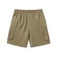 thumbnail image 4 of Dwelliawo Men's Shorts Drawstring Elastic Waist Big and Tall Summer Shorts Lightweight Traval Hiking Cargo Shorts Pants with Pockets Earthy Yellow 3XL, 4 of 5