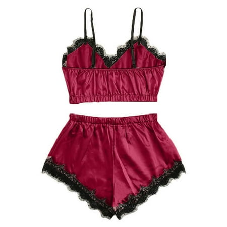 

Sexy Breast-wrapping Night Lingerie Comfortable and Charming Nightgown Suitable for Sleeping Home Wear S Wine Red