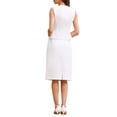 thumbnail image 3 of INSPIRE CHIC Women's Skirt Suit Set 2 Piece Outfit Trendy Work Sleeveless Vest and Pencil Skirts S White, 3 of 5