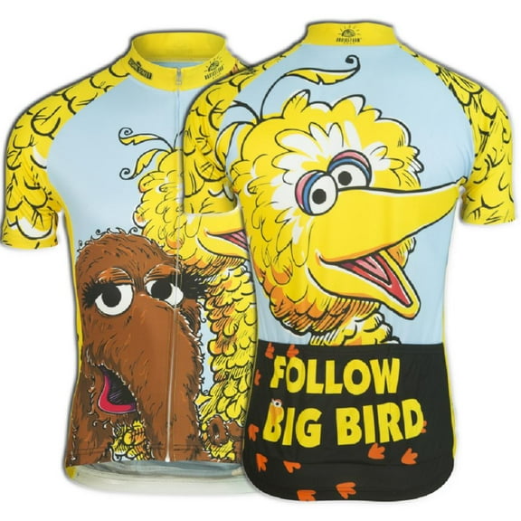 Brainstorm Gear Men's Sesame Street Big Bird & Snuffy Cycling Jersey - X-Large