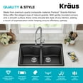 thumbnail image 4 of KRAUS Forteza 33” Drop In / Undermount 50/50 Double Bowl Granite Kitchen Sink in Black, 4 of 8