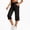 01:Black, variant on Women's Capri Pants Wide Leg Cotton Yoga Sweatpants with Pockets Casual Lounge Jogger Pants