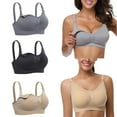 thumbnail image 3 of 3PACK Full Bust Seamless Nursing Maternity Bras Bralette S-4XL, 3 of 8