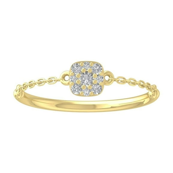 Araiya Fine Jewelry 14K Yellow Gold Round-shape Lab Grown Diamond Cluster Engagement Ring ( 1/10 cttw, D-F Color, VS Clarity) Size 10