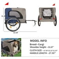 thumbnail image 3 of Pefilos 53" Dog Bike Trailer, Jogger Folding Pet Carrier, Pet Stroller Bicycle Carrier w/Hitch, Suspension, Visibility Flag and Reflectors, Gray, 3 of 10