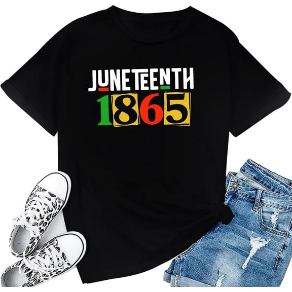 Juneteenth_Shirt Outdoor Tops Sports T-shirt Casual Graphics Tops Gift Tee Medium Man Women