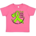 thumbnail image 3 of Inktastic Love, Care, Cure Lymphoma Awareness Lime Green Ribbon Hearts Boys or Girls Baby T-Shirt, 3 of 5