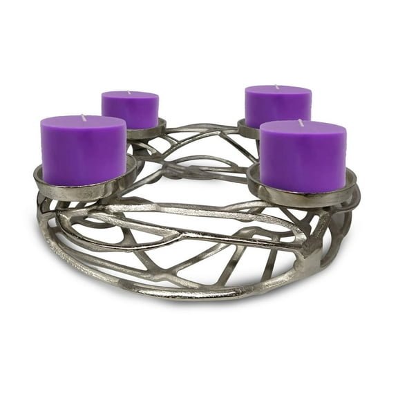 ALUMINUM ADVENT WREATH CANDLE HOLDER - CANDLE STAND - HOME DÉCOR - LARGE