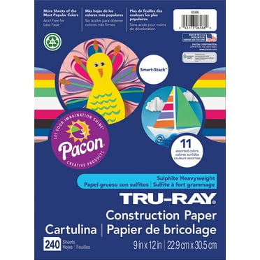 Pacon Tru-Ray Smart Stack Construction Paper 9"X12"-240 Sheets/Pkg, Assorted Colors