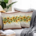 thumbnail image 2 of Farmhouse Sunflower Throw Pillow Covers 26x26 Inch Set of 2, Beige Brown Vintage Floral Botanical Waterproof Outdoor Pillow Covers, Decorative Cushion Pillowcases for Couch, Sofa, Bed, Garden, Patio, 2 of 9
