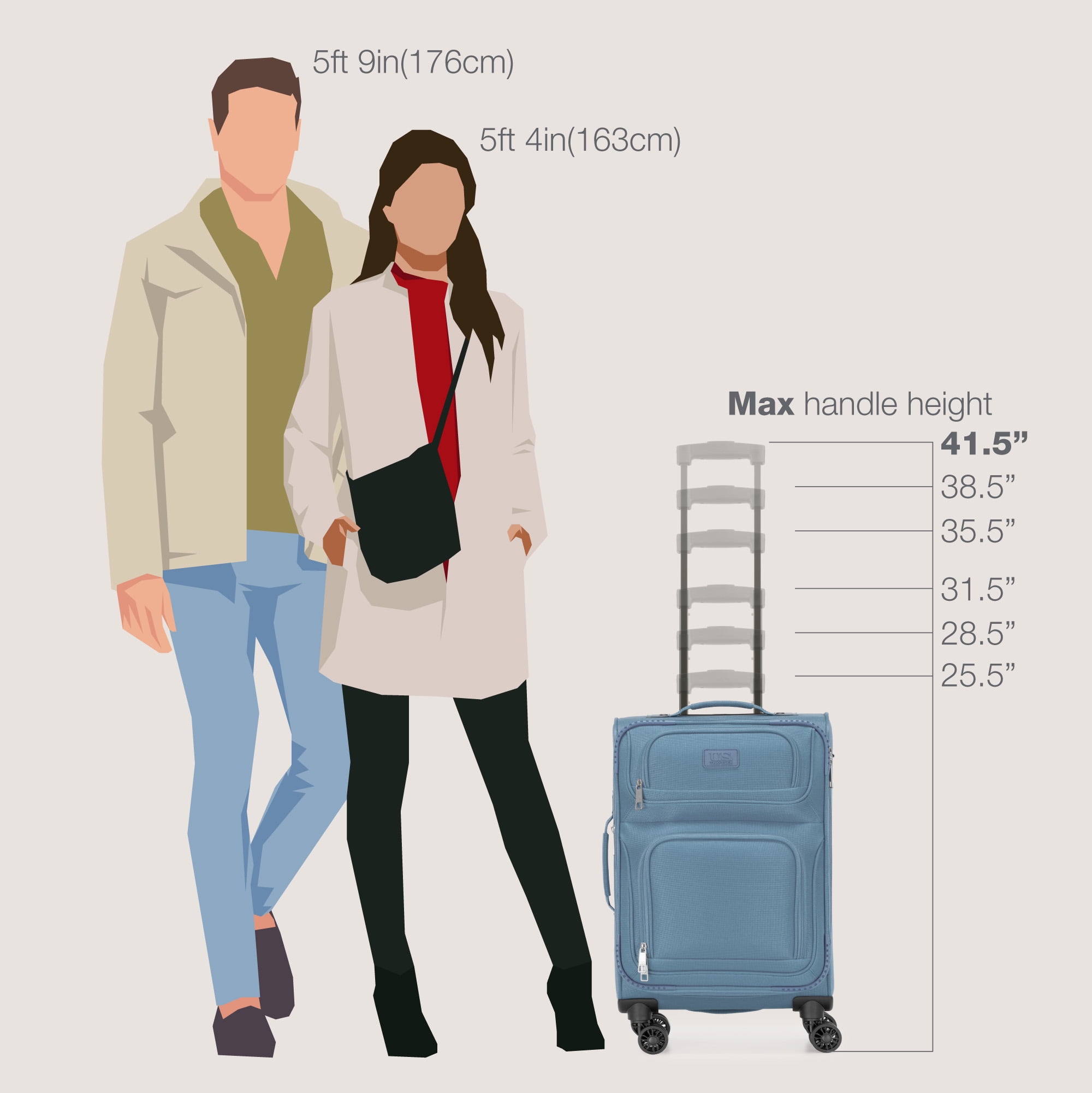 U.S. Traveler Rio 2-Piece Expandable Softside Carry-on Luggage Set - Spinner Wheels, TSA-Approved, Tote Bag, Lightweight Travel Suitcase, Light Blue (22/14)