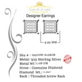 thumbnail image 5 of King of Bling's 0.05ct Diamond Collection White 925 Sterling Silver Women & Men Square Earrings, 5 of 12
