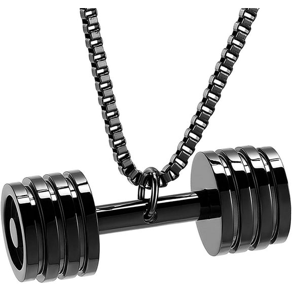 Dumbbell Cremation Jewelry for Ashes Pendant Locket Stainless Steel Keepsake Ash Jewelry Memorial Urn Necklaces for Ashes