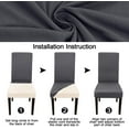thumbnail image 6 of Dining Room Chair Covers Set of 4, Stretch Solid Color Parsons Chair Slipcovers Spandex Removable Washable Kitchen Chair Protector Cover for Dining Room, Hotel, Ceremony(Grey), 6 of 6