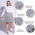 thumbnail image 3 of Women's Plus Size Mini Skater Skirt- Basic Versatile High Waisted Flared Casual Stretchy Skirts Black, 3 of 6