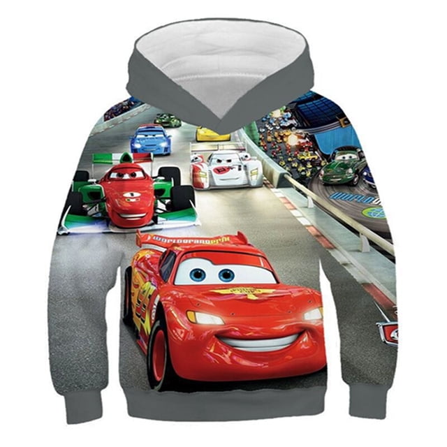 Sudadera con capucha, camiseta de moda para niñas, camiseta de manga larga para bebés, ropa para niños, Tops, abrigos para niños, camisetas de coche Mcqueen de dibujos animados5T(120) Gao Jinjia LED
