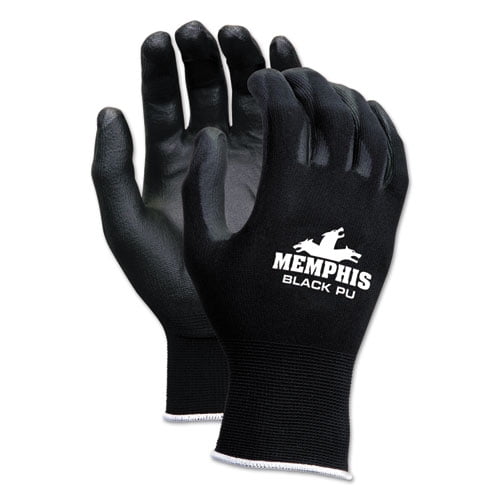 Economy PU Coated Work Gloves, Black, Small, Dozen Economy PU Coated Work Gloves, Black, Small, Dozen