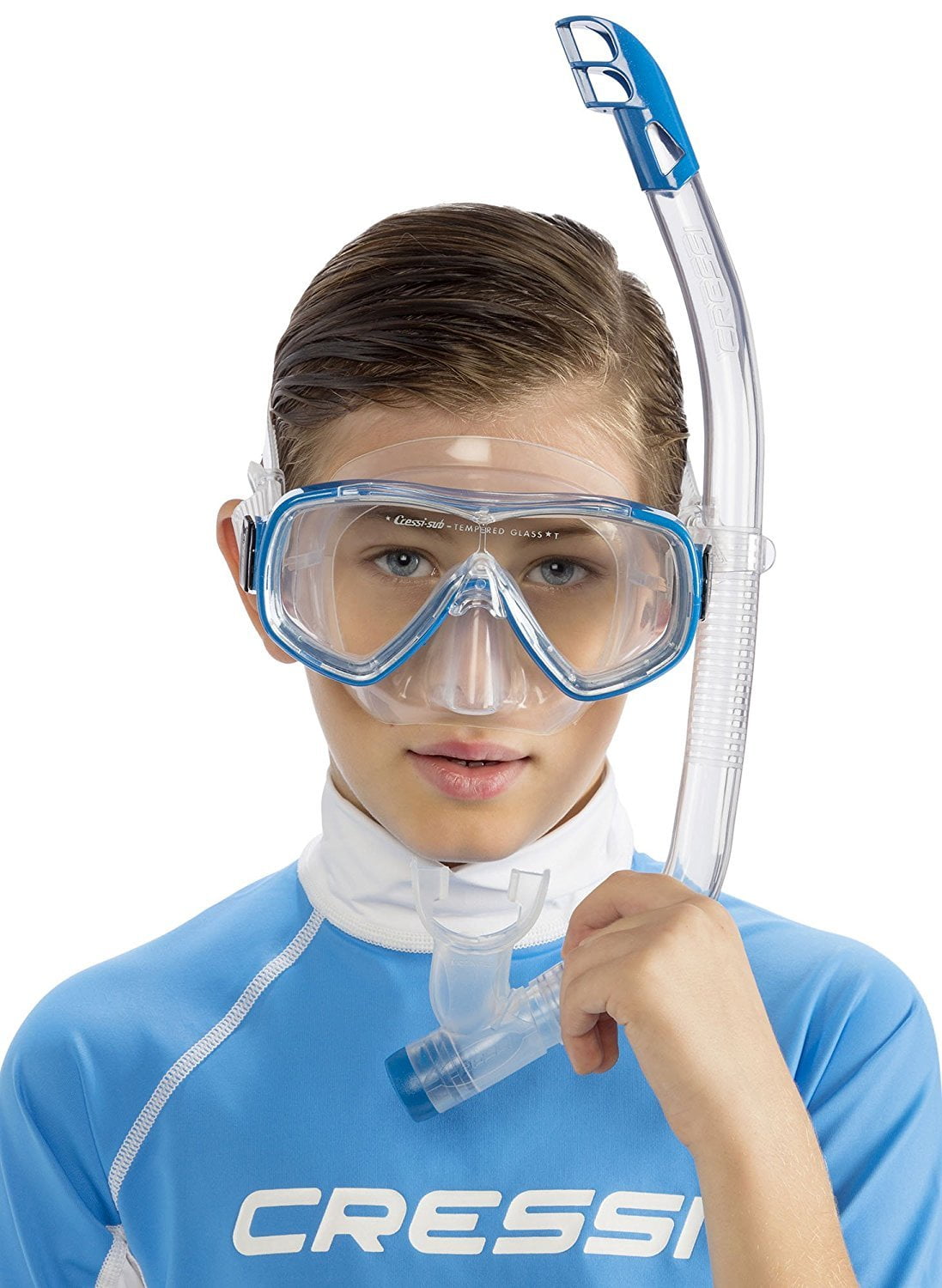 Cressi Marea Junior Kids Snorkeling and Scuba Diving Mask Blue/Blue Colorama Edition - Cressi: 100% Made in Italy Since 1946 