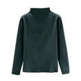 thumbnail image 4 of WTOBBY Women's Warm Fleece Base Shirt with Seamless Design, Thick Inner Layer for Insulation, Half High Neck Long Sleeve Top, Perfect for Cold Weather and Layering,Dark Green 2XL, 4 of 4