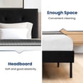 thumbnail image 2 of JUSTLET Full Bed Frame, Upholstered Platform Bed Frame with Headboard No Box Spring Needed, Black, 2 of 6