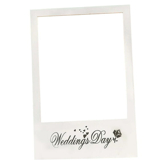 GOOHOCHY 3 Pcs Bridal DIY Couple Photo Frame Wedding Photo Booth Frame Bride 3pcs White