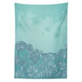 thumbnail image 3 of Ambesonne Nautical Tablecloth Rectangular Table Cover, Marine Shell Seahorse, 60"x84", Turquoise Teal, 3 of 4
