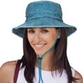 thumbnail image 4 of Sombreros de pesca Hombres Mujeres Sol Verano Anti UV Senderismo al aire libre Sombrero de cubo Gorra de playa plegable Unisex para Safari, Viajes, Jardinero (Azul), 4 of 5