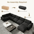 thumbnail image 4 of 175" Oversized Boneless Couch for Living Room, Neche Modern Modular Sectional, Convertible, U Shaped, Deep Seat, Big Comfy Sofa Set with Ottoman,Black, 4 of 11