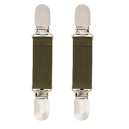 SANREMO Elastic Glove and Mitten Clips for child Kids Extra Strong & Comfortable Design (Olive)
